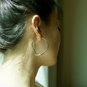 PLATINUM Plated Oversized Hoop Trendy Earrings Irregular Shape